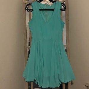 Gianna Bini Teal V-neck Chiffon Dress